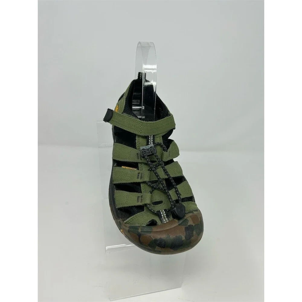 KEEN Newport H2 Kids Sport Sandals Green Camo Waterproof Toe Bumper Size 5